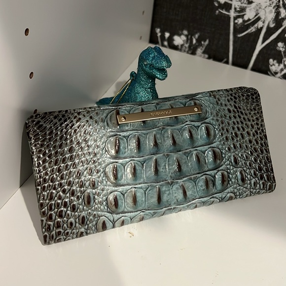 Brahmin Turquoise/Brown Purse and Wallet. Barely used and in great condition! - Picture 7 of 8